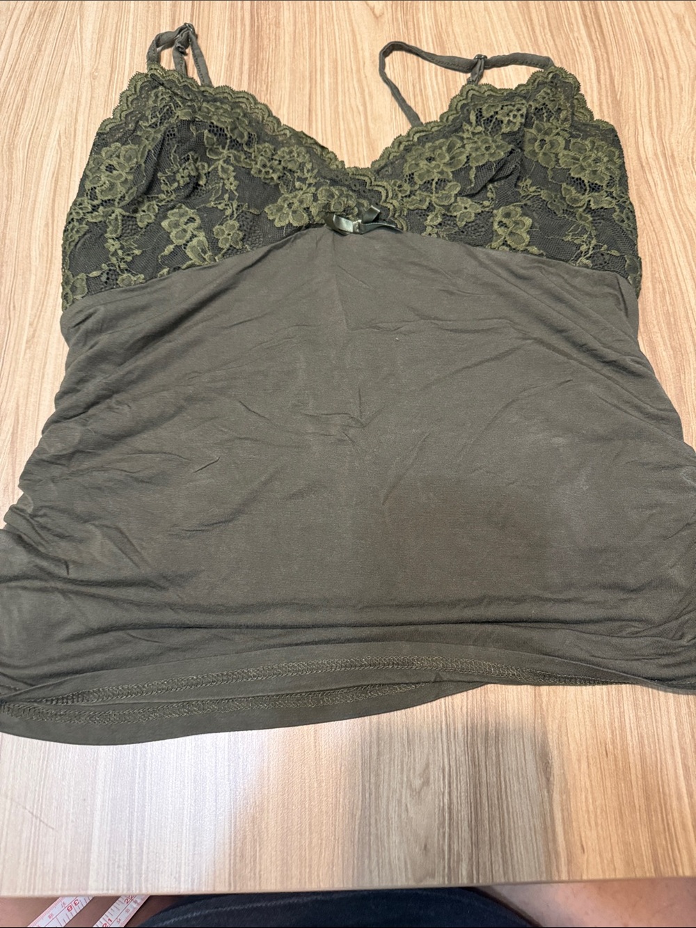 SHEIN Olive Lace-Trim Camisole